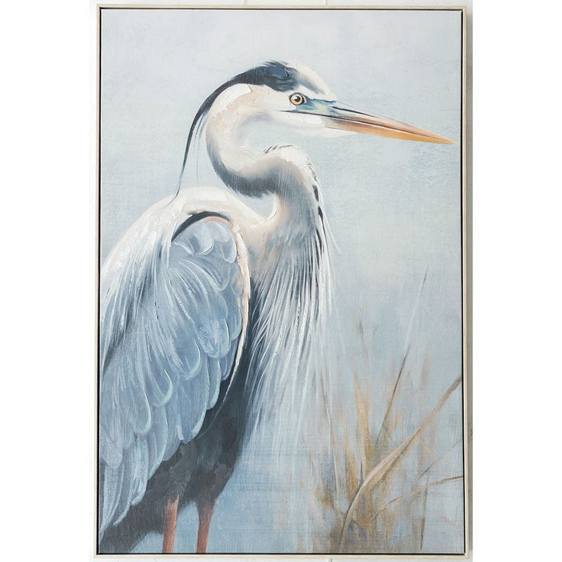 Great Blue Heron Framed Canvas Wall Art A