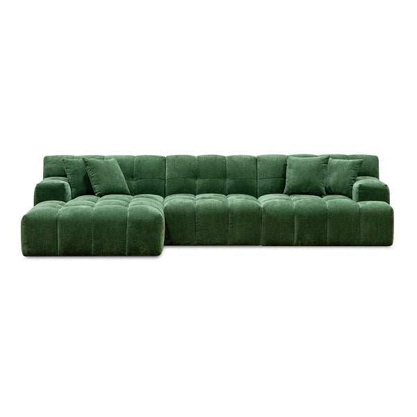 Modus Sectional 3 Seater Sofa with LHF Chaise Forest Green
