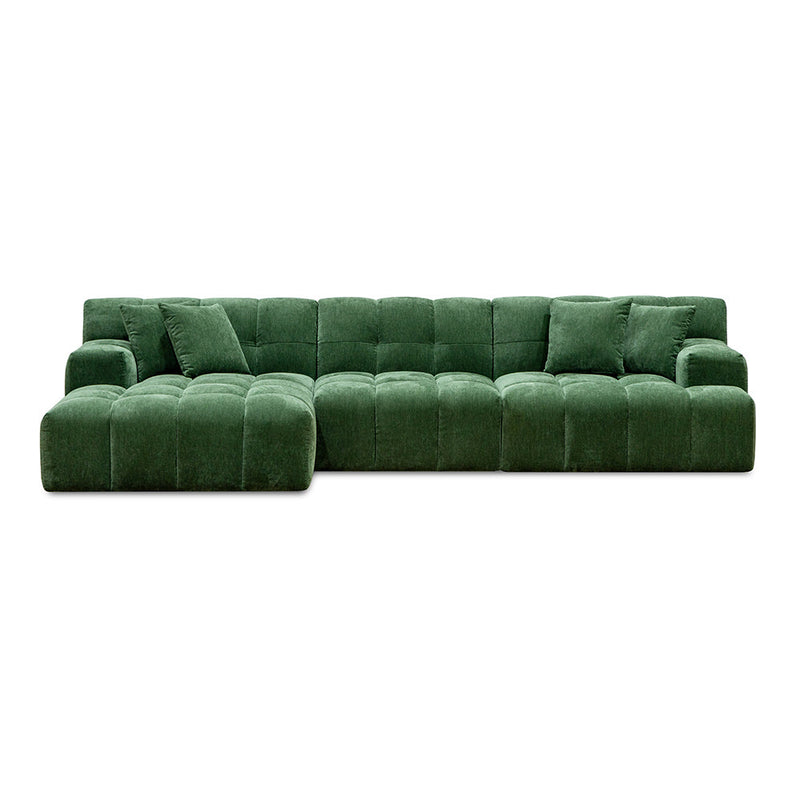 Modus Sectional 3 Seater Sofa with LHF Chaise Forest Green