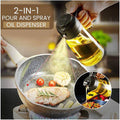 2-in-1 Oil Spray Bottle 380ml | Glass Cooking Oil Spraye