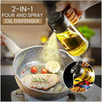 2-in-1 Oil Spray Bottle 380ml | Glass Cooking Oil Spraye
